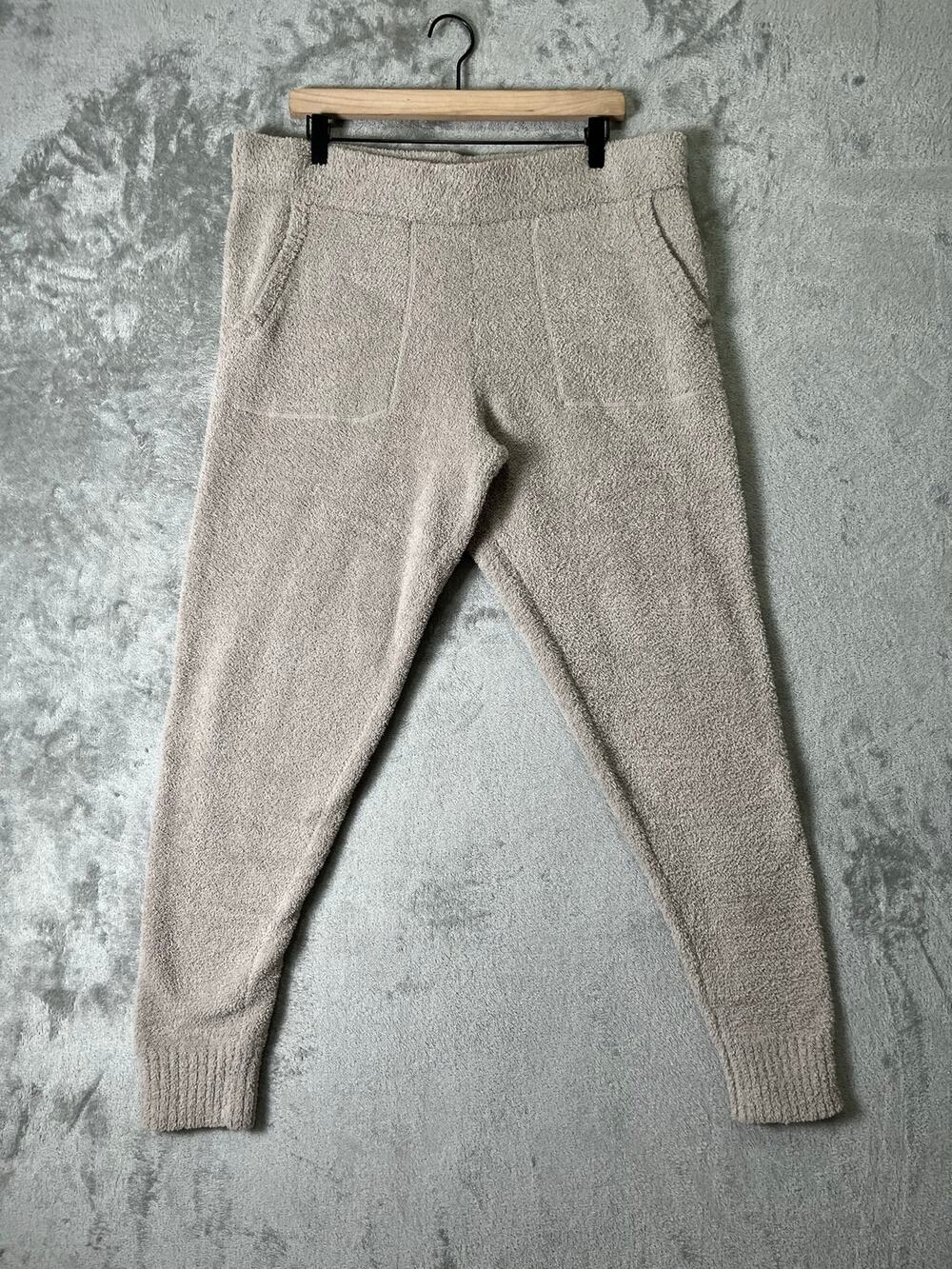 UGG Beige Cozy Knit Jogger Pants High Rise Soft Plush Lounge Women’s XL New